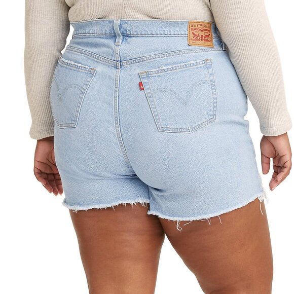 Levi's 501 High Rise Distressed Denim Shorts Plus Size 24W - Picture 2 of 10